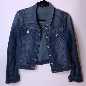 Fire Los Angeles Gold Studded Jean Jacket